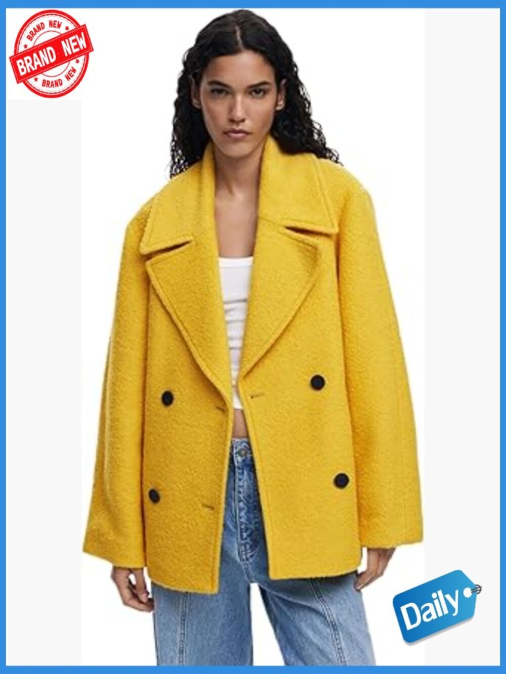 Long sleeve button coat trench beige gold buttons